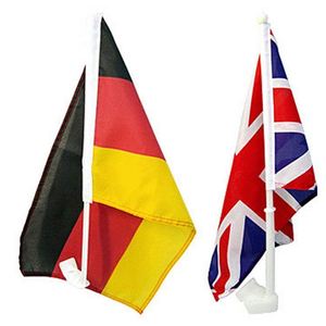 Custom Sublimation Printing Polyester Double Sided Sporty Style Folding Design Car Window <b>Flag</b> with Plastic Pole - Product Image 4