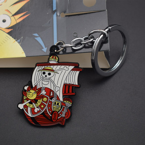 Llaveros de Aleación de Alta Calidad de 2 Colores con Diseño de Anime de One Piece: Sombrero de Paja, Tripulación de <span class=keywords><strong>Luffy</strong></span>, Thousand Sunny, Going Merry - Product Image 1