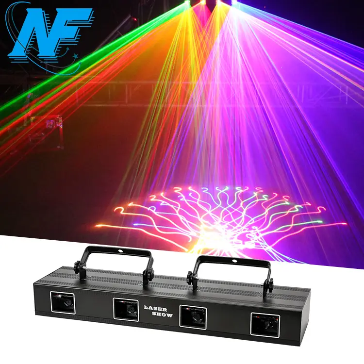 Newfeel Dj Disco Party Club Lazerโปรเจคเตอร์สีแดงสีเขียวสีน้ำเงินสีเหลือง4สีแสงเลเซอร์