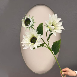 Flores Artificiales de Girasol Realistas de Doble Cabeza (3 Cabezas) de Seda para Decoración de Hogar, Bodas y Fiestas de Otoño - Product Image 4