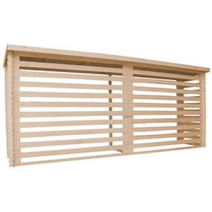 Timbela M203 Cobertizo de leña de madera para exteriores Capacidad de 4m2 Muebles de jardín duraderos Presión Naturaleza Dimensiones W458 X L112 X H199 cm - Product Image 1