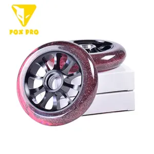 FOX PRO 100 mm pro scooter wheels with CNC made alloy core and 85% rebound PU tire for adult stunt scooter