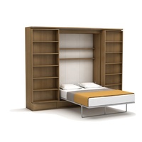 Lit mural en bois pliant Horizontal caché lits muraux meubles de chambre à coucher Murphy Queen taille unique lit de rangement moderne