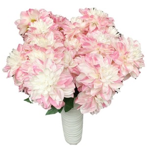 Queyiyi Fleurs artificielles, bouquet de dahlias, 7 branches, fleurs en soie, 30 cm-100 cm, décoration de mariage et de la maison - Product Image 5