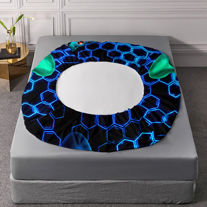 Juego de sábanas de 4 piezas Juego de sábanas de jugador ajustado con diseño de controlador de juego de impresión digital 3D y protector de colchón - Product Image 2