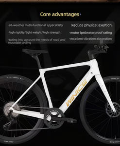 Vélo <span class=keywords><strong>de</strong></span> <span class=keywords><strong>course</strong></span> électrique en fibre <span class=keywords><strong>de</strong></span> carbone WINICE E98 - 9 vitesses, freins à disque hydrauliques, design léger, vélo <span class=keywords><strong>de</strong></span> ville sportif - Product Image 3