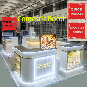 20 Fuß Maßgefertigter Edelstahl-Kosmetikschrank <span class=keywords><strong>Make</strong></span>-<span class=keywords><strong>up</strong></span>-Display Werbe-Ausstellungsstand - Product Image 5