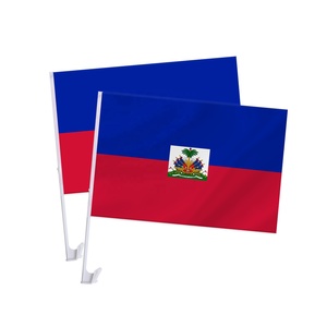 Bandera de Haití para el Día del Desfile, Bandera para Ventana de Auto de 12x18 Pulgadas, Personalizada, de Poliéster de Doble Cara, con Clip Resistente - Product Image 1