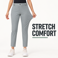 Pantalon de golf professionnel tout-terrain en chino, infroissable, tissé, coupe classique, léger, fuselé, avec logo personnalisé