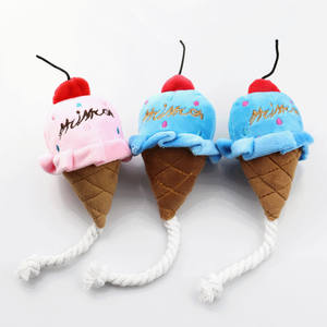 Jouet en peluche pour chien en forme de crème glacée avec son, résistant aux morsures, pour le nettoyage des dents et l'entraînement - Product Image 1