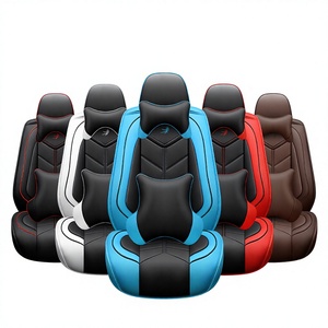 Décoration intérieure de voiture, housses de siège avant en <span class=keywords><strong>cuir</strong></span> PU, 9 pièces, universelles pour /Ford, utilisation toutes saisons, installation facile, ensemble complet - Product Image 5