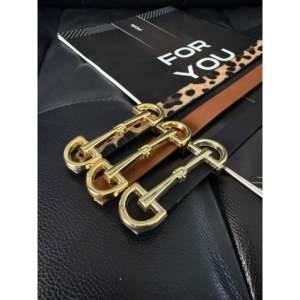 Golden D <b>Ring</b> Buckle <b>Thin</b> Metal Belt For Women Casual Style Fashion Accessory - Product Image 2