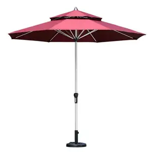 <span class=keywords><strong>Parasol</strong></span> de plage double en aluminium de haute qualité avec couvercle étanche Parapluie droit à commande manuelle en matériau Oxford - Product Image 1