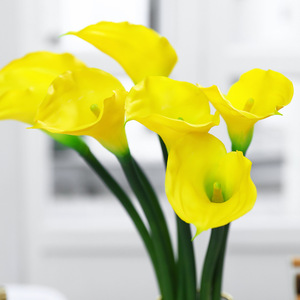 Lys Calla Artificiel en PE Caoutchouc Souple Rouge Coucher de Soleil pour Décoration Maison Mariage Haute Simulation - Product Image 3