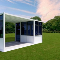 Casa Contenedor Prefabricada de Lujo con Pared de Cortina de Vidrio de 20 pies, Unidad de Vivienda Modular Desmontable para Alojamiento en Hoteles al Aire Libre