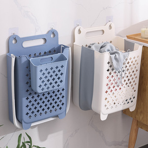 Wall Mounted Foldable Laundry <b>Basket</b> Rectangle Collapsible Clothing Organizer for Bathroom Shower <b>Storage</b> - Product Image 1