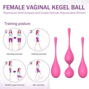 Silicone Kegel palle Set con sfere in acciaio per donne pavimento pelvico atleta vaginale sfere di serraggio impermeabile con 3 pesi - Product Image 6