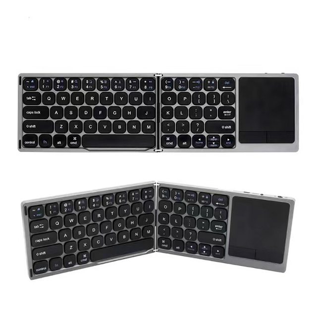 Hot Selling Portable Rechargeable BT Wireless Pocket Folding Keyboard Touchpad Scissor Operation for IOS Android for Windows