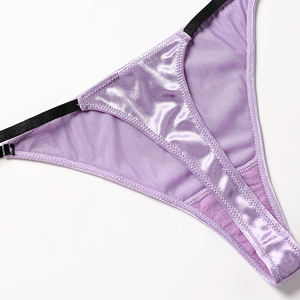 卸売女性用パンティー ビキニ シンプル サテン女性用Tバックパンティー スポーツガール ローウエスト女性用下着 <span class=keywords><strong>2</strong></span>枚セット - Product Image 4