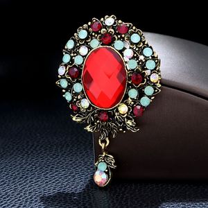 YB-39 gros femmes bijoux mode camée fleur strass alliage goutte diamant cristal <span class=keywords><strong>broche</strong></span> - Product Image 1