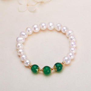 Pulsera de Perlas de Ágata de Lago de Montaña de Zhuji, Hecha a Mano con Hilo Elástico, 8 mm, Pulsera de Perlas de Agua Dulce, Pulsera de Moda - Product Image 3