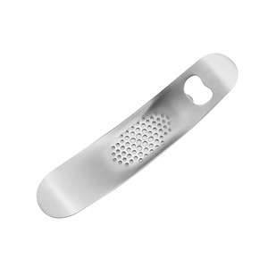 Garlic Press Boat Shaped Multi Functional Bottle Opener Stainless Steel Kitchen Tool - Product Image 1