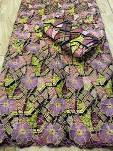 Nouveau modèle de tissu Ankara <span class=keywords><strong>en</strong></span> coton peigné brodé africain, style imprimé wax, 100 % coton, avec sequins, pour filles et garçons, poids moyen - Product Image 3