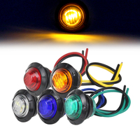 Feux de position latéraux universels pour mini-camions HJ EL-01 3/4" à LED, feux de dégagement œil d'aigle, feux de signalisation rouges pour remorques 12V-24V