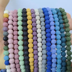 Perles rondes en pierre de lave volcanique multicolores en gros 2026, 6 mm, 8 mm, 10 mm, pour la fabrication de bijoux - Product Image 1