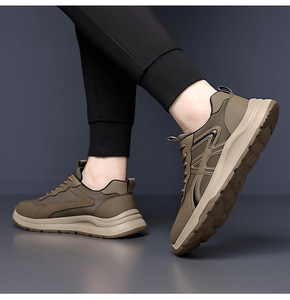 Chaussures de marche légères en PU pour hommes, nouvelle collection 2026, respirantes, semelle souple, baskets sportives décontractées, antidérapantes - Product Image 4