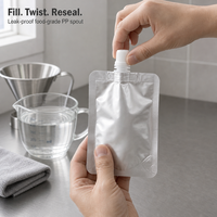 Fabricant de pochettes à bec verseur en aluminium, sachets d'emballage liquide autoportants 50-500ml, impression personnalisée OEM, Doypack de qualité alimentaire avec bouchon à vis