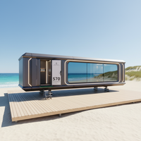 Maison capsule de style américain, préfabriquée, structure en acier modulaire, alimentée à l'énergie solaire, maison capsule écologique pour logement de vacances