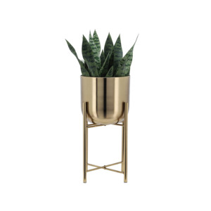 Vasi Cilindrici con Supporti in Metallo per Piante da Interno ed Esterno, Arredamento Moderno per Soggiorno - Product Image 4