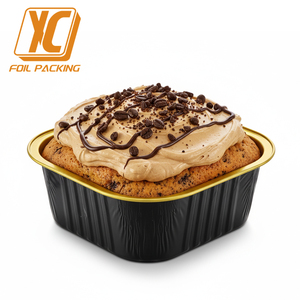 Boîtes à gâteaux miniatures carrées en plastique XC Y33 5,8 oz avec couvercle, contenants jetables en <span class=keywords><strong>aluminium</strong></span>, micro-ondables, qualité <span class=keywords><strong>alimentaire</strong></span>, emballages en <span class=keywords><strong>aluminium</strong></span> - Product Image 2