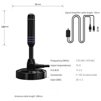 Antenne TV numérique verticale en plastique 4K 1080P récepteur Dvb-T Atsc avec amplificateur de Signal 25Dbi Uhf/Vhf antenne HD intérieure
