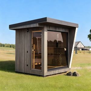 Cabine de sauna carrée en bois pour 4 personnes, prix le plus bas, sauna extérieur en forme de baril avec système de contrôle informatique et poêles électriques en option - Product Image 3