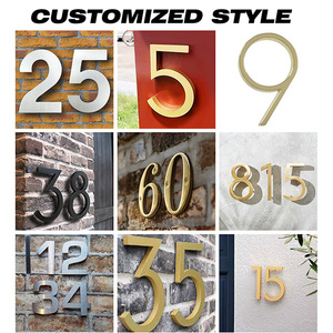 Bán Buôn Lớn Hiện Đại Nổi 5 Inch Cửa Màu Đen Số 3D Mảng Bám Địa Chỉ Dấu Hiệu Kim Loại Ngoài Trời Tấm Thư Phòng Nhà Số - Product Image 5