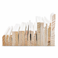 Plinthe en bois massif blanc apprêté pour décoration intérieure, vente en gros