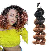 En gros, Mèches synthétiques élastiques à boucles françaises et spirales, en fibre haute température, style boucles lâches italiennes, pour tressage volumineux, 150g