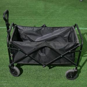 Carro portatile in acciaio al carbonio 4 ruote pieghevole Multi-funzione campeggio spiaggia carrello da pesca con rotolo contenitore OEM personalizzabile - Product Image 3