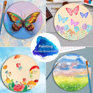 Inachevé 14 pouces grandes tranches de <span class=keywords><strong>bois</strong></span> vierges cercles de <span class=keywords><strong>bois</strong></span> ronds disque de coupe pour l'artisanat projets de bricolage - Product Image 5