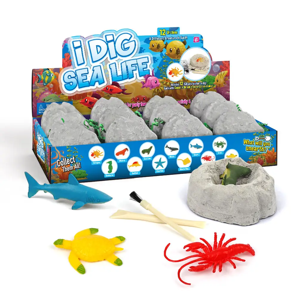 byNCCeh Dig It up 12 Pcs Sea Life Child Educational Toys clod digging learning animal knowledge game kids excavation kits