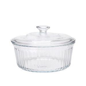 Plat de cuisson rond grand format, plat à lasagne, ensemble de plats de cuisson en verre, grand saladier en verre à double paroi, pot de cuisson - Product Image 3