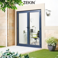 Puerta Principal Doble de Vidrio Personalizada con Aislamiento Térmico, Diseño de Perfil de Aluminio para Ventanas y Otras Puertas