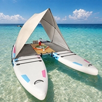 Vente en gros et dropshipping : Planche de paddle gonflable, accessoires de surf, cadre en aluminium, plancher en bois, kit de connexion double SUP