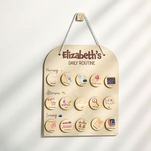 Personalized Visual Schedule <b>Kids</b> <b>Chore</b> <b>for</b> Toddler Responsibility Board Wooden Daily Routine <b>Chart</b> - Product Image 3
