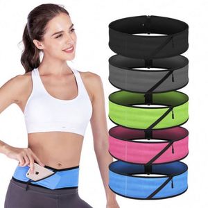 High Quality Polyester Close-fitting Fanny Pack Invisible <b>Elastic</b> Running <b>Belt</b> Blank Gym Fitness Sports Waist Bag - Product Image 2