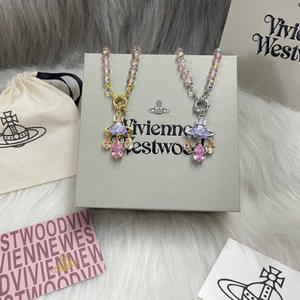 Collier Femme Haut de Gamme Empress Dowager Vivienne, Perle de Cristal, Attrape-rêves, Goutte d'eau, Zircon Coloré, Larme de Sirène - Product Image 2