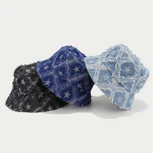 Chapeau Bob en Jean Tendance pour Femme avec Bords Effilochés et Motif Étoile – Idéal pour l'Été et les Voyages en Extérieur - Product Image 2