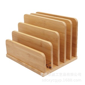 Office <b>Organizer</b> Desktop <b>File</b> Holder Natural Wood Color Rectangle Standing Type YC-568223 - Product Image 3
